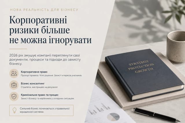 Бізнес більше не може ігнорувати корпоративні ризики: чому 2026 рік змушує компанії переглянути свої документи