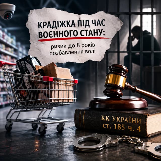 Крадіжка в умовах воєнного стану: коли одна помилка може коштувати від п'яти до восьми років свободи.